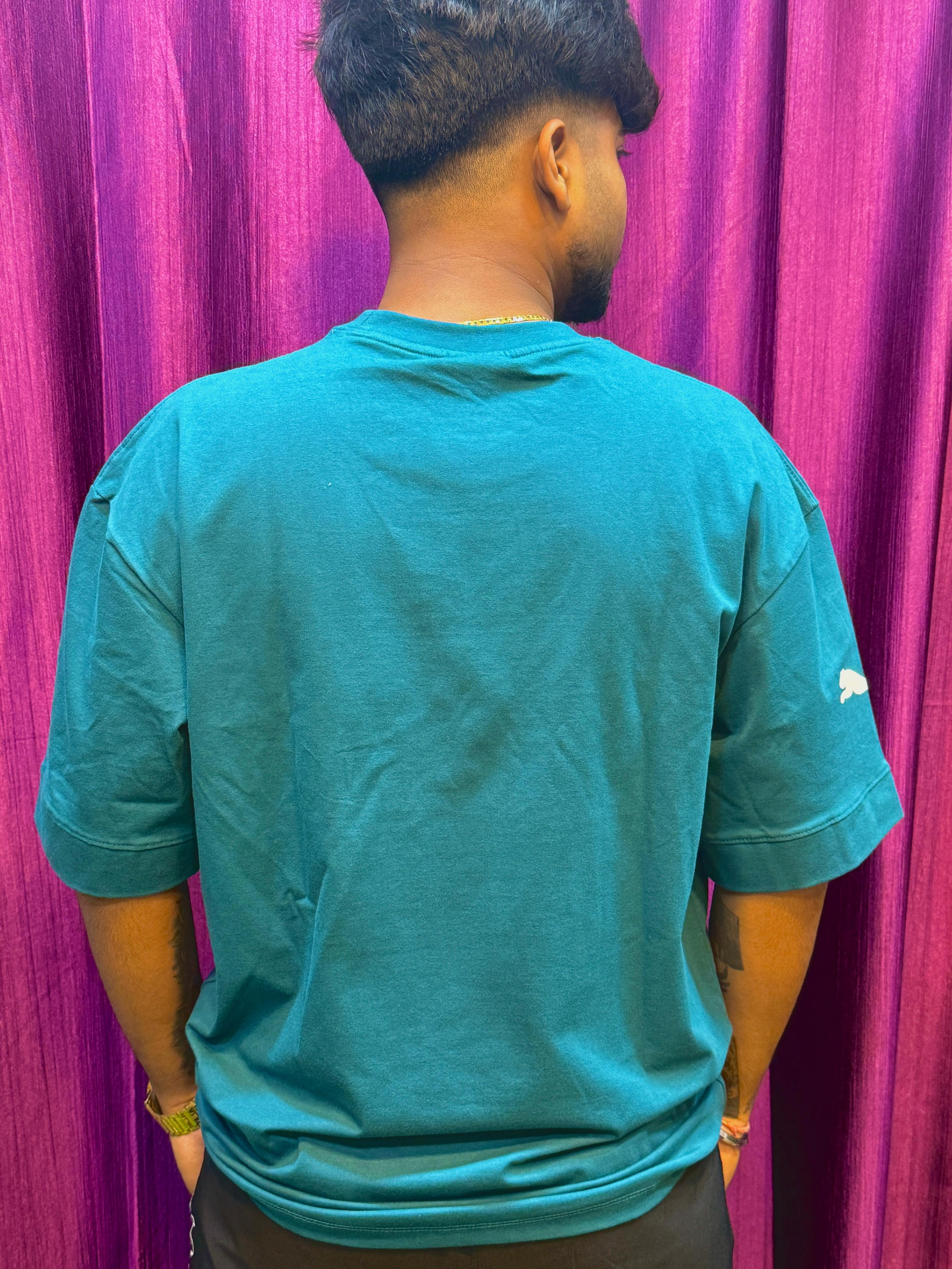 Men's Oversized Puma Printed T-Shirt – (Teal Green)