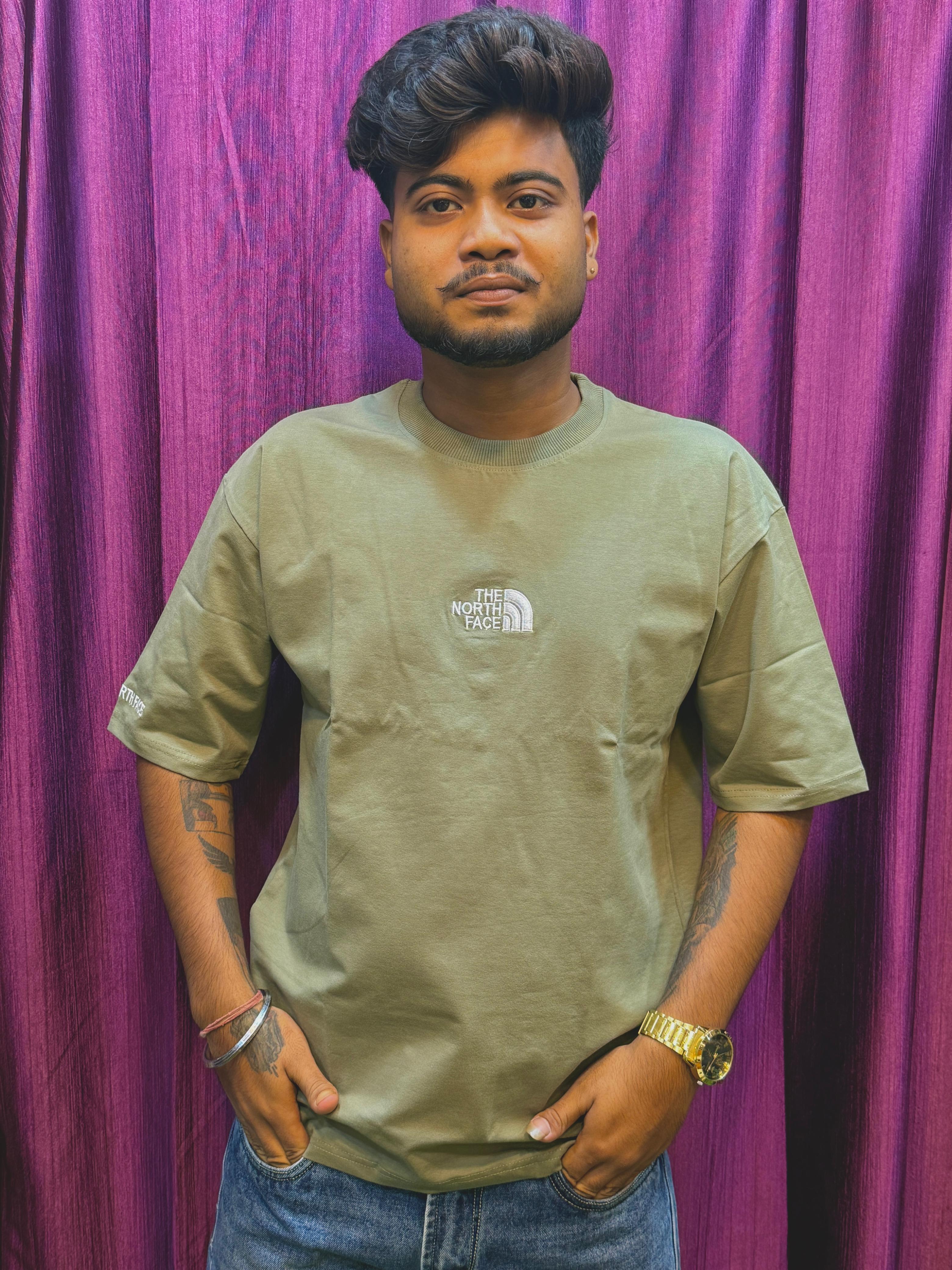 The North Face Oversized T-Shirt – Army Green Edition