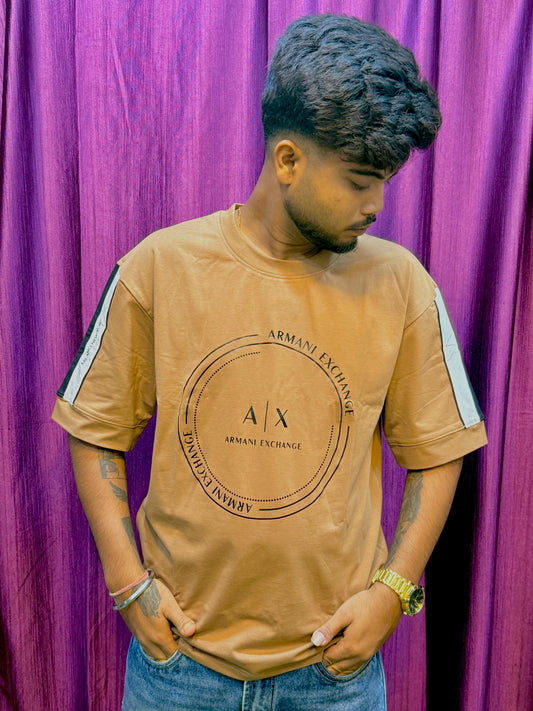 Armani Exchange Premium Tan Oversized T-Shirt – A|X Edition