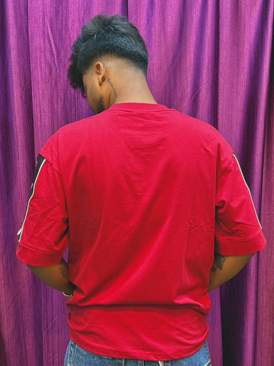 Armani Exchange Red Graphic Oversized T-Shirt – A|X Edition